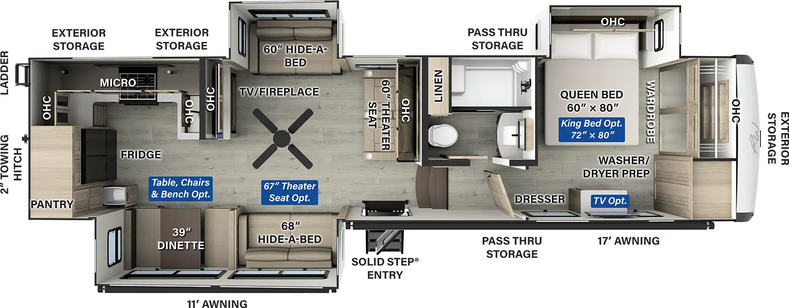 Rockwood Signature Fifth Wheels R371RK Floorplan